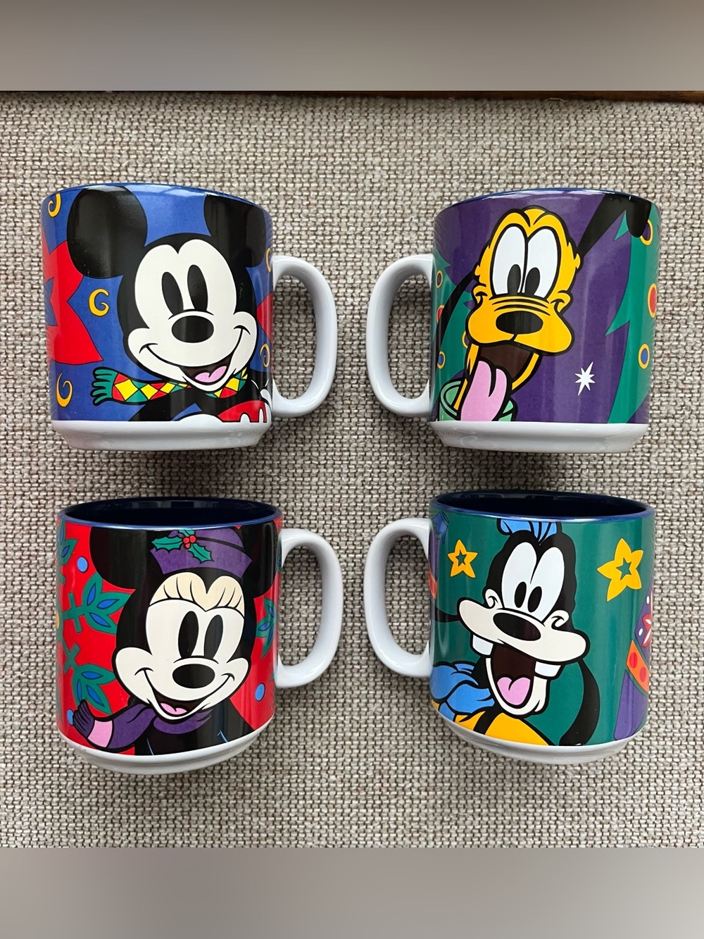 Vintage Disney Store "An Enchanted Christmas" Mug Set of 4 - With Original Box!